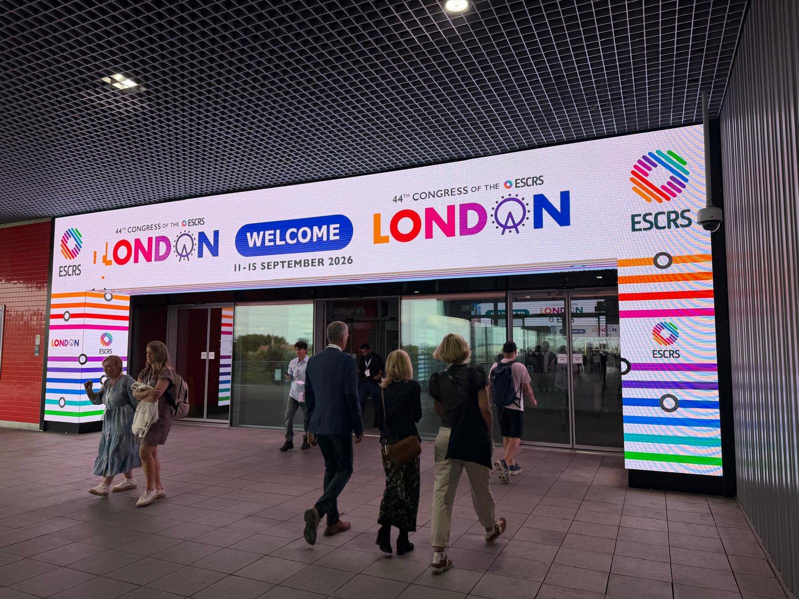 L’entrée du 44ᵉ congrès de l’ESCRS à l’ExCeL London